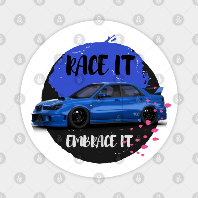 Blue Rally Car Magnet by Stipper